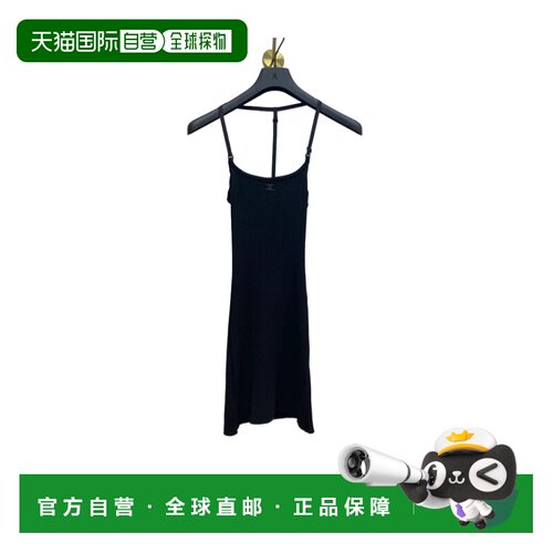 香港直邮Courreges 徽标细肩带性感吊带连衣裙 323MR0258FI0001
