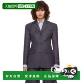 香港直邮off 西装 white 灰色 1h可退 Fitted 女士 Pinstripe 外套