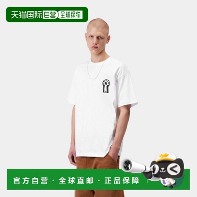 自营欧洲直邮Carhartt WIP Locked男士白色棉质印花短袖T恤