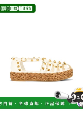 香港直邮Valentino 华伦天奴 女士 铆钉软木麻底鞋 6W2S0LP9CYP