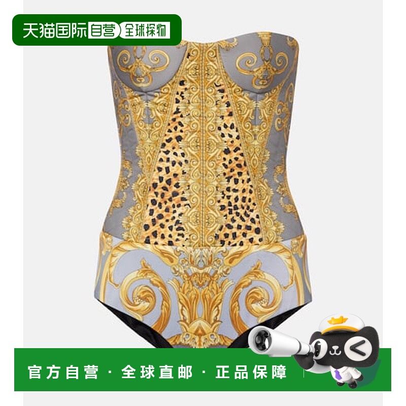 1h可退 香港直邮Versace 范思哲 女士 印花棉质束腰连体衣