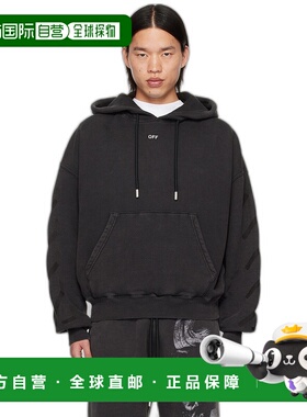 1h可退 香港直邮off-white 男士 黑色 S.Matthew Over 连帽衫 OMB