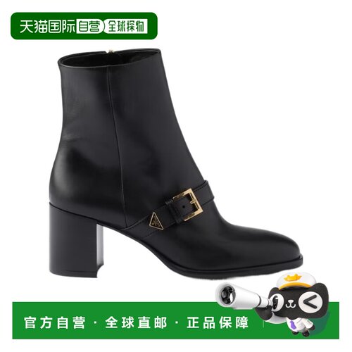 香港直邮PRADA 女士靴子 1T650O070F065F0002 AW2026 黑色 圆头短
