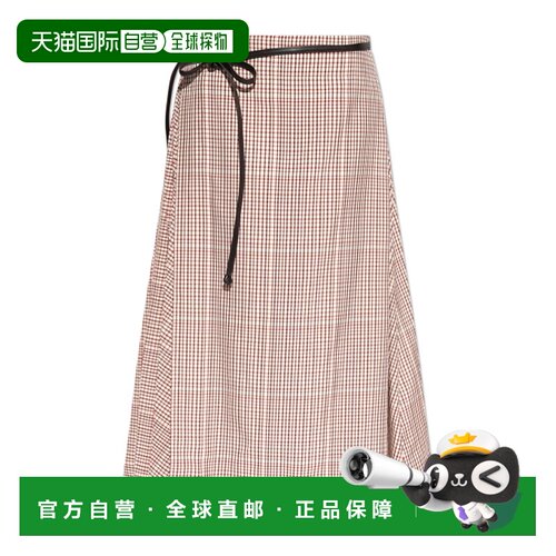香港直邮Bottega Veneta 格纹半身裙 811228V4Z81【付后1h可退】