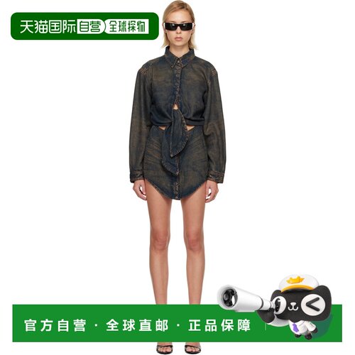 1h可退 香港直邮Diesel 迪赛 女士 蓝色 & 棕色 De-Susan-S 连衣