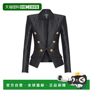 香港直邮Balmain FF0SM340XL45 六粒扣鳄鱼纹提花夹克