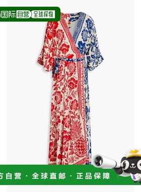 香港直邮FARM RIO 女士 印花绉纱长款缠绕式连衣裙 300713REDANDB