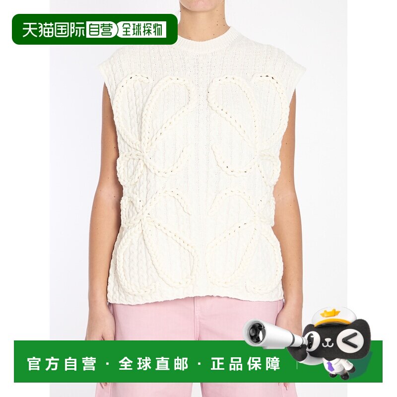 香港直邮LOEWE 女士针织衫 S359Y14KE42100 SS2026 白色 绞花毛衣