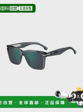 自营欧洲直邮HUGO BOSS雨果BOSS BLACK 灰色醋酸纤维太阳镜 银色