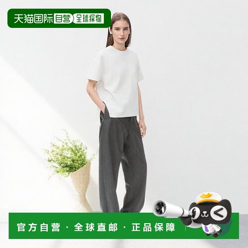 自营1h可退 欧洲直邮LOEWE/罗意威 女士白色棉/聚酰胺短袖T恤