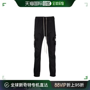 裤 香港直邮Rick Owens 黑色腰部系带设计工装 RU02A5396TE09