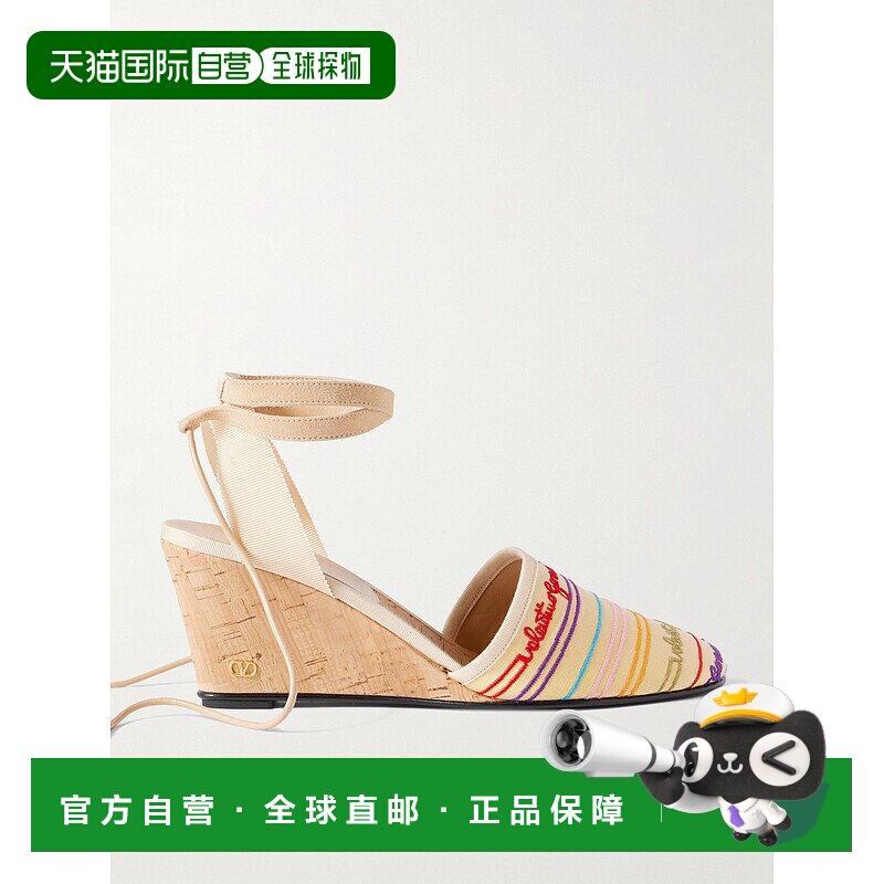 valentino 华伦天奴 女士 多色布织坡跟鞋 7W2S0MK1HLD