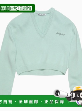 1h可退 香港直邮Acne Studios 艾克妮 女士 徽标刺绣 V 领针织套