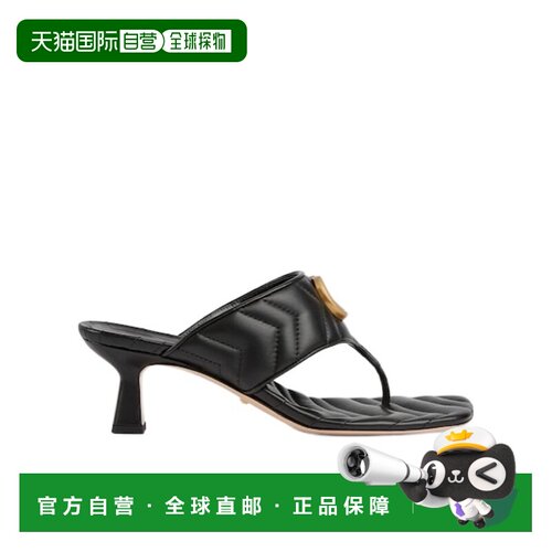 自营1h可退 Gucci 双G夹趾高跟凉鞋 776995BKO60高跟鞋单鞋细高跟