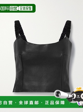 1h可退 香港直邮KHAITE 女士 Audra 皮革短款坦克背心 2252708