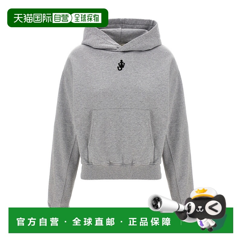 香港直邮J.W. Anderson 女士 锚徽标短款连帽衫 JW0216PG1719圆领