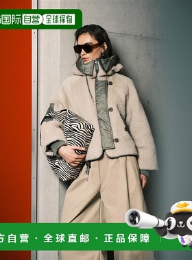 1h可退 香港直邮ASOS 女士 borg snorkel 设计连帽大衣(卡其色)