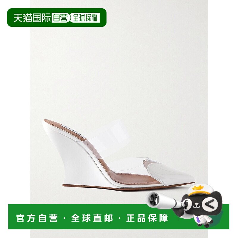 1h可退 香港直邮alaia 女士 Le Cœur PVC 漆皮坡跟凉拖 AA3M3005C