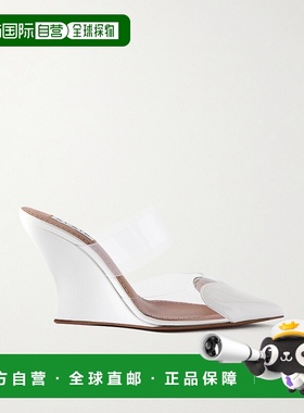 1h可退 香港直邮alaia 女士 Le Cœur PVC 漆皮坡跟凉拖 AA3M3005C