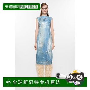 欧洲直邮Acne 尼龙连衣裙牛仔 Studios SS25女士蓝色涤纶