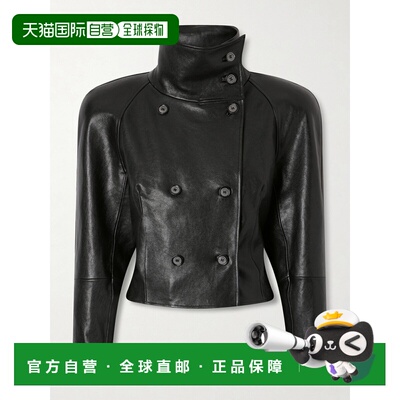 香港直邮magda butrym 女士 双排扣皮革夹克 253526BLACK