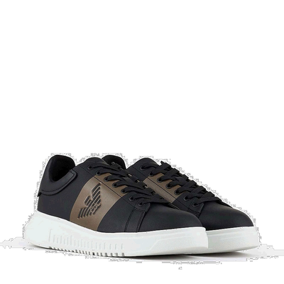 香港直邮Emporio Armani 黑色logo休闲运动鞋 X4X264XM491休闲鞋