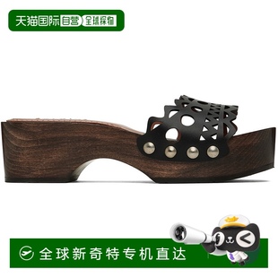 女士 Wooden 香港直邮Alaia 黑色 AA3M049CK163铆钉 Flat 凉鞋