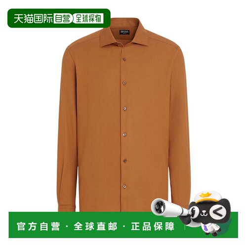 香港直邮Zegna Cashco 长袖羊绒杰尼亚休闲风衬衫 E8X44A6SRF5