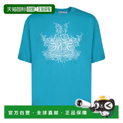 1h可退 香港直邮ACNE STUDIOS 男士T恤 BL0358BGT AW2023 蓝色 Co