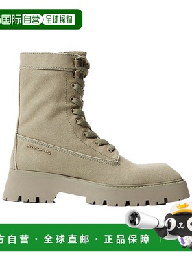 香港直邮Alexander Wang Throttle 涂蜡帆布系带踝靴 30324B006