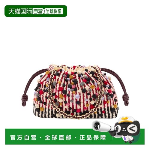 1h可退 香港直邮Loewe 中号刺绣织物 Flamenco Purse 单肩包 A411