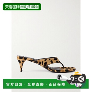 1h可退 香港直邮Alaia 女士 Tong 55 豹纹小牛毛凉鞋 AA3S132CK20