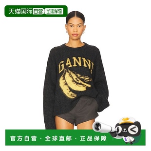 Banana 女士 neck 针 香港直邮GANNI 精美磨毛羊驼毛宽松款 甘尼