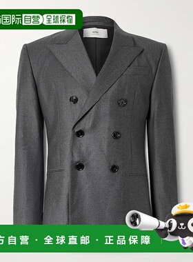 香港直邮1h可退 Ami Paris 男士 双排扣羊毛西装外套 HBV006WV002