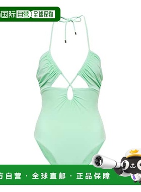 1h可退 香港直邮Self-Portrait 女士 剪口挂脖泳衣 green绿色 舒
