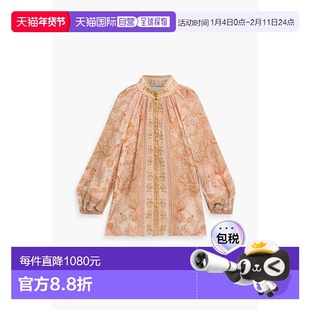 1h可退 香港直邮ZIMMERMANN 女士 ramie-gauze 佩斯利印花衫 2446