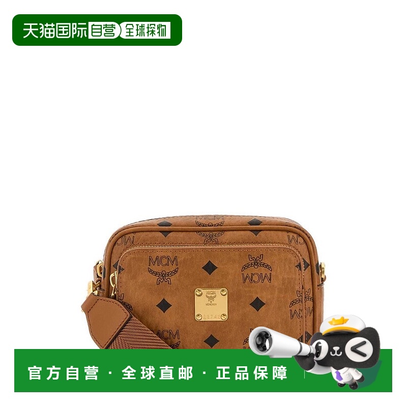 香港直邮MCM 女士 Aren 印花拉鍊斜背包 MMRGSTA02