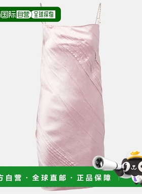 1h可退 香港直邮Sportmax 斯宝麦斯 女士 Carta 褶裥缎面迷你连衣