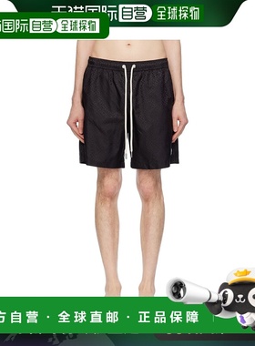 1h可退 香港直邮Moncler 盟可睐 男士 黑色花押字泳裤 K10912C000