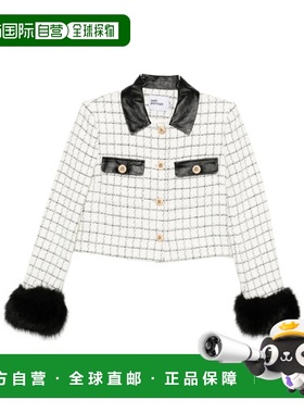 香港直邮Self-Portrait 格纹圈圈毛皮袖口夹克 AW25063J