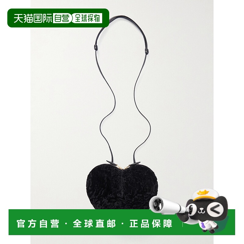 1h可退 香港直邮alaia 女士 Le Coeur 皮革饰边毛羊皮肩包 AA1P00