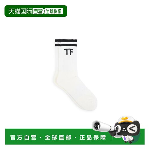 香港直邮Tom Ford 汤姆 福特 男士 白色罗纹运动袜子 KKS006YMC03