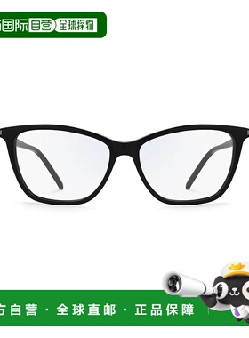 1h可退 香港直邮Saint Laurent 圣罗兰 女士 全黑透明色醋纤眼镜