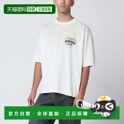 1h可退 香港直邮Represent 男士 Écru 棉混纺T恤 MLM100171CO30
