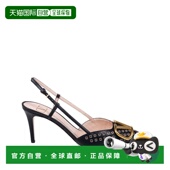 香港直邮valentino 华伦天奴 女士 1h可退 VLOGO 黑色铆钉尖头露