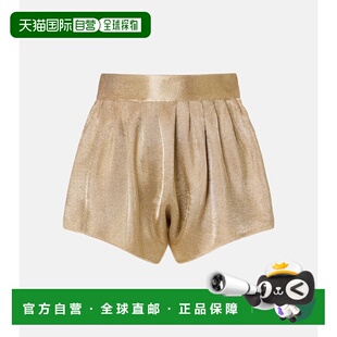 香港直邮alaia 舒适时尚 女士 metal金属色 高腰网纱短裤 1h可退