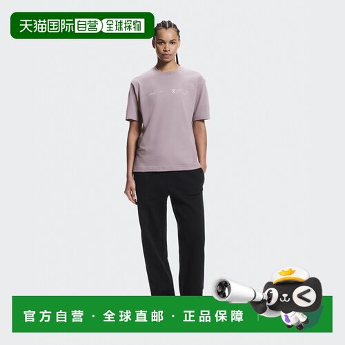 欧洲直邮自营ON昂跑 Club Avant女士灰豆沙紫印花棉质运动T恤