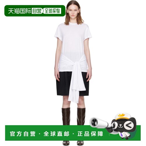 1h可退 香港直邮toteme 女士 白色 Tie-Waist Jersey T恤 263WRT0