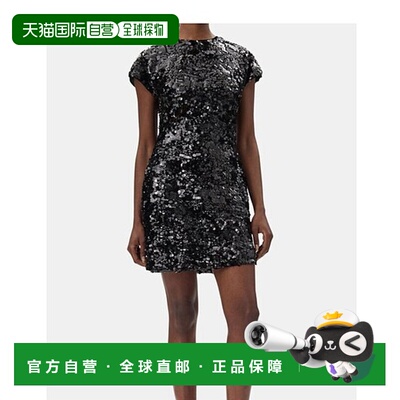 香港直邮Ganni 圆领连衣裙 T4045高档气质时尚百搭显瘦减龄高级感