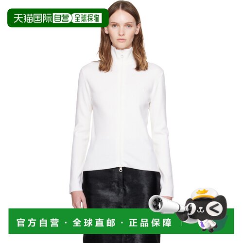 1h可退 香港直邮Courreges 女士 白色 Zipped Merino Wool 开衫 3